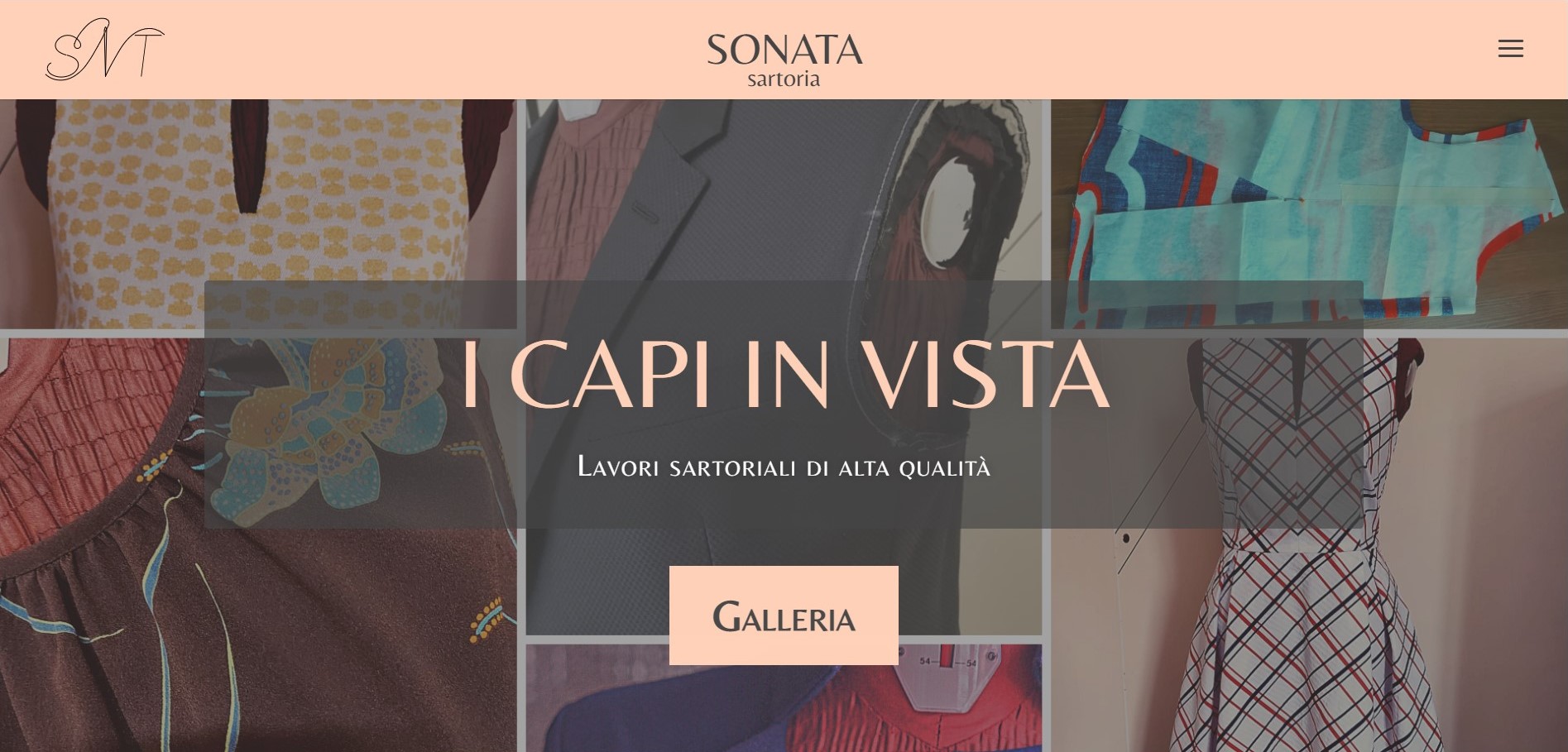 screenshot del sito Sartoria Sonata